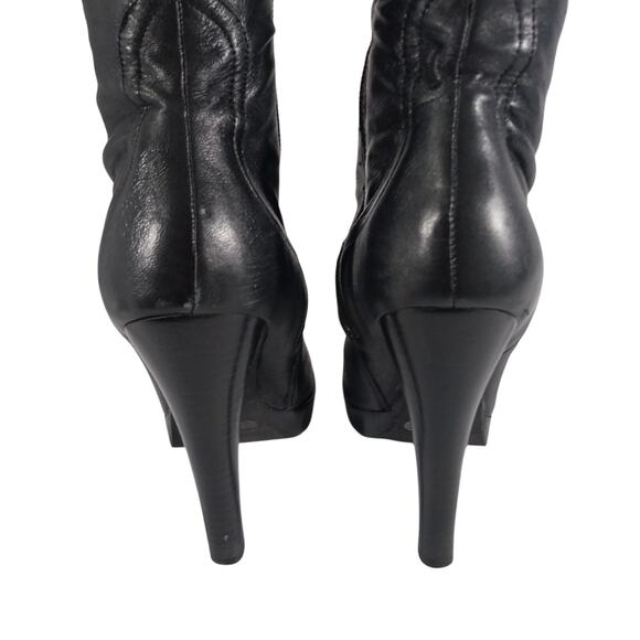 JESSICA SIMPSON! YANA BLACK SUPER SOFT GENUINE LEATHER SCRUNCHY BOOTS! SZ 7.5B - Picture 7 of 13